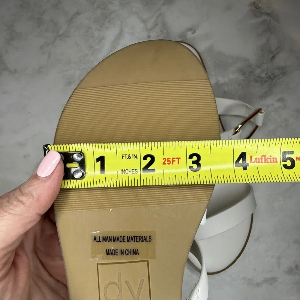 DV by Dolce Vita | Slide Sandals with Gold Ring Detail | White | Size 8 - Picture 8 of 9